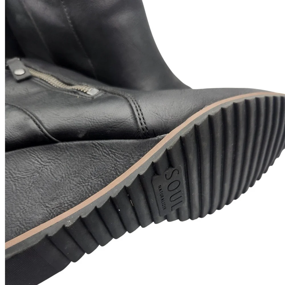 Soul Naturalizsr Wedge Heel Ankle Booties‎ faux leather Size 8